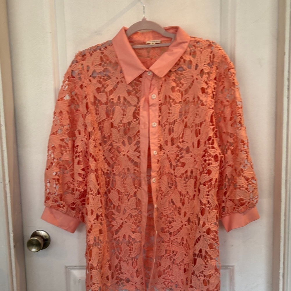 POL Peach Lace Blouse